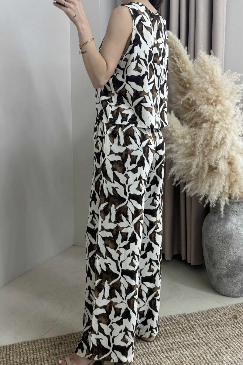 DIFFERENT PATTERNS DESIGN WOMEN SET BROWN/KAFE - 4
