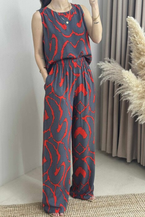 DIFFERENT PATTERNS DESIGN WOMEN SET DARK GREY/GEE - 3