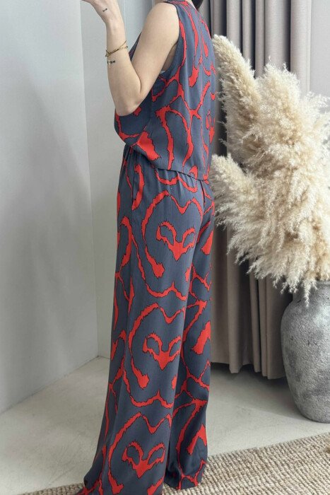 DIFFERENT PATTERNS DESIGN WOMEN SET DARK GREY/GEE - 4
