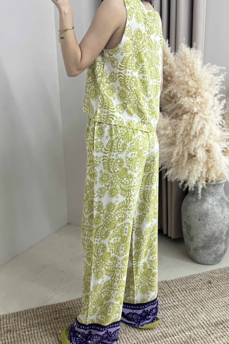 DIFFERENT PATTERNS DESIGN WOMEN SET LIGHT GREEN/JEZB - 3