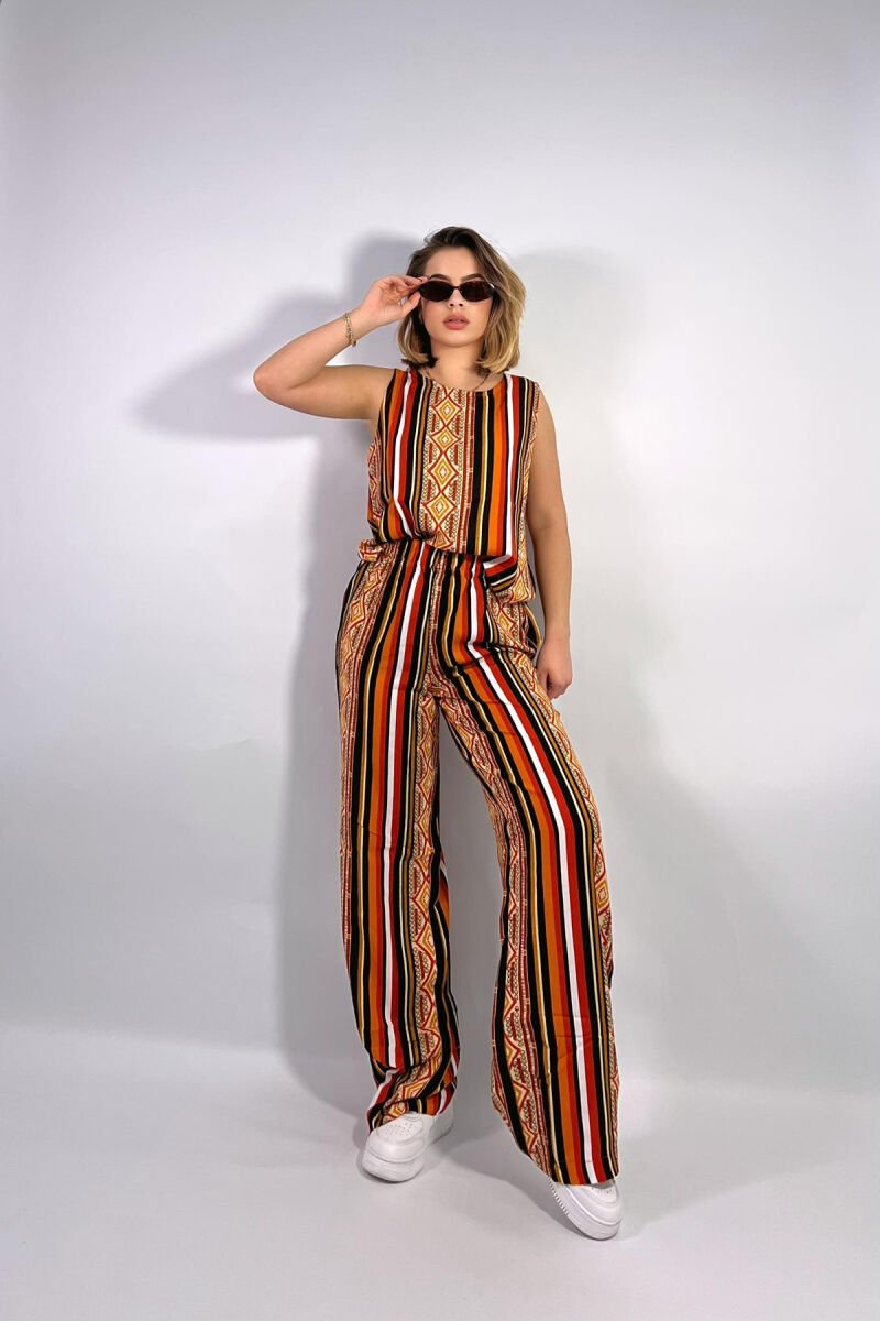 DIFFERENT PATTERNS DESIGN WOMEN SET ORANGE/PORTOKALLI - 1