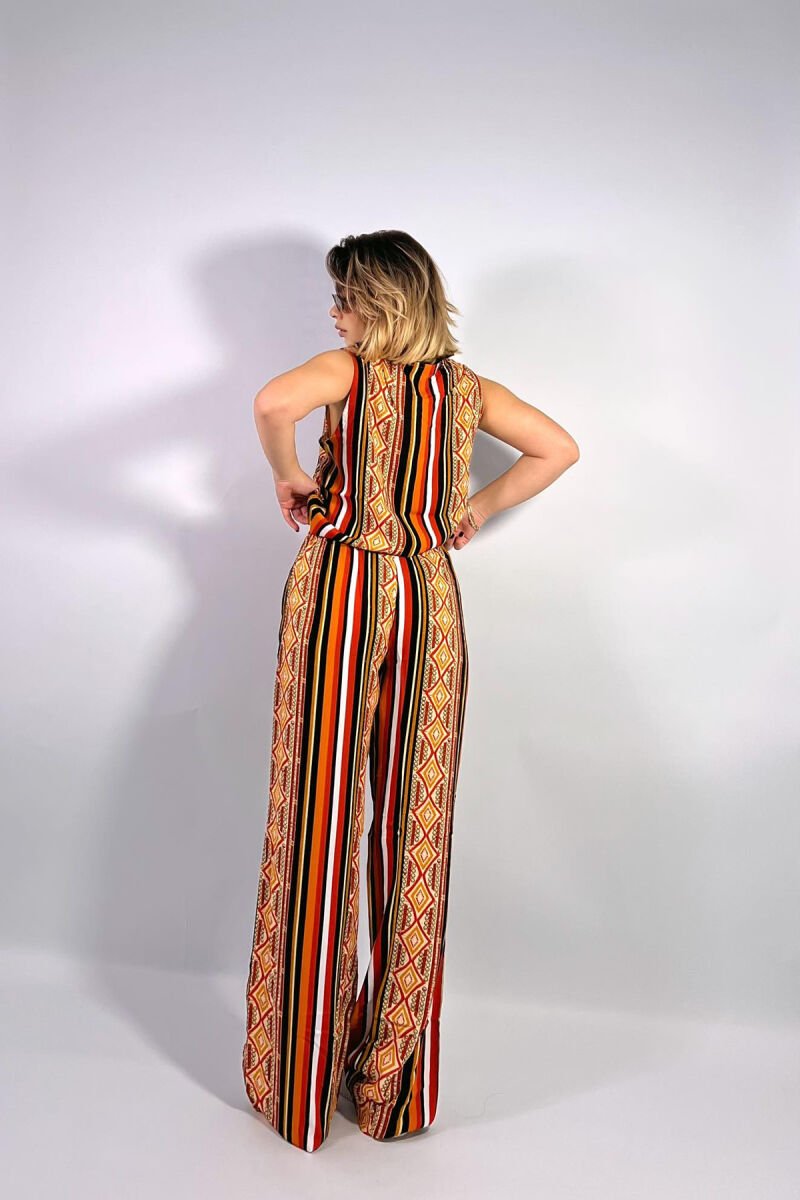 DIFFERENT PATTERNS DESIGN WOMEN SET ORANGE/PORTOKALLI - 2