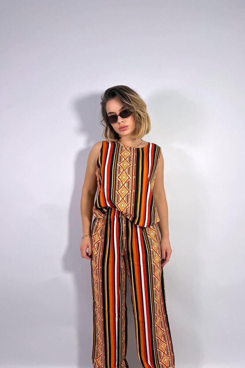 DIFFERENT PATTERNS DESIGN WOMEN SET ORANGE/PORTOKALLI - 4