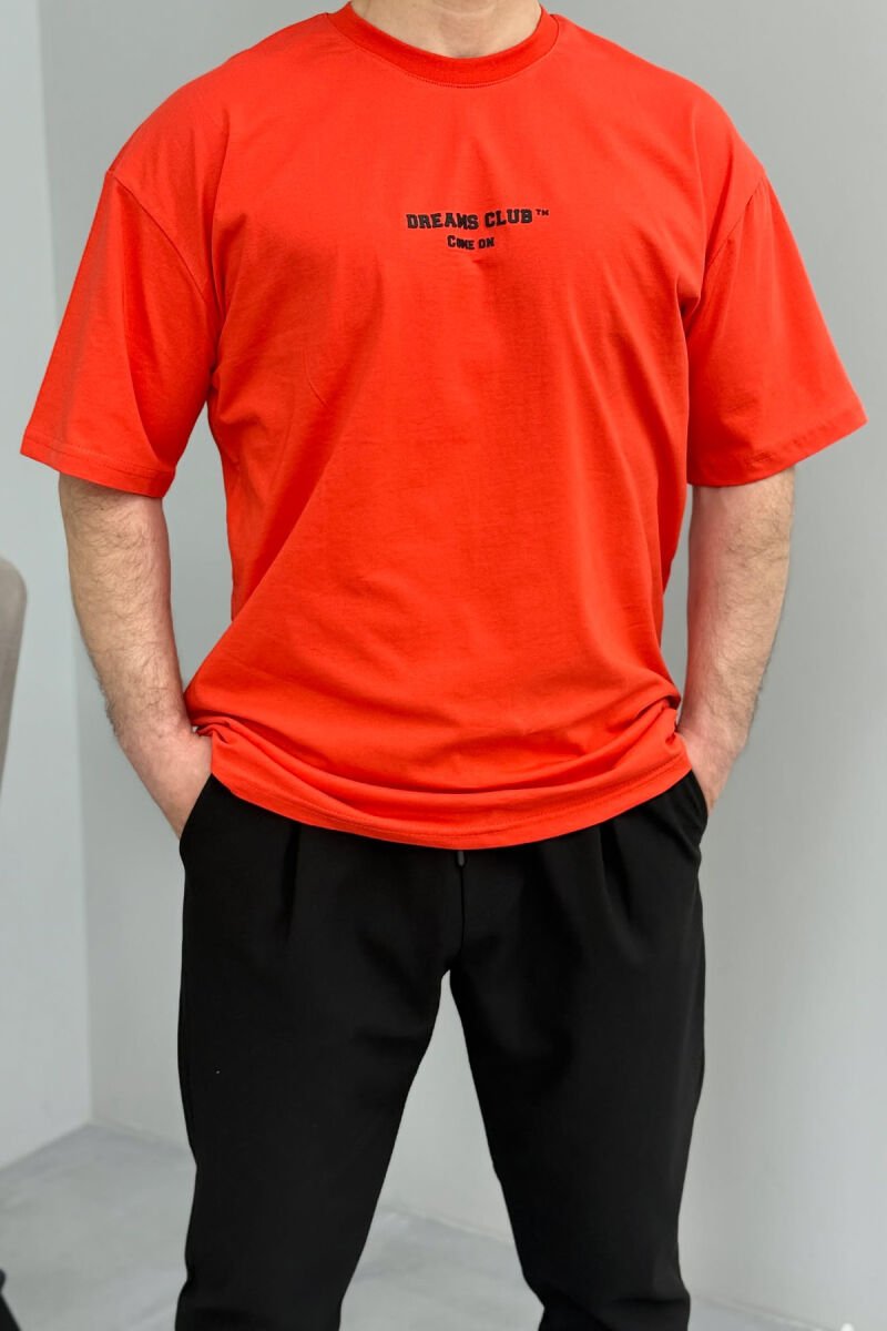 DREAMS CLUB WRITTING MEN T-SHIRT DARK ORANGE/POE - 6