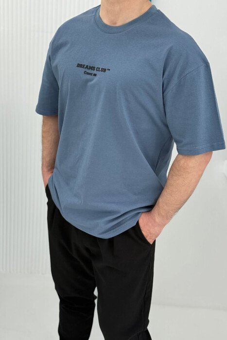 DREAMS CLUB WRITTING MEN T-SHIRT LIGHTBLUE/BZ 