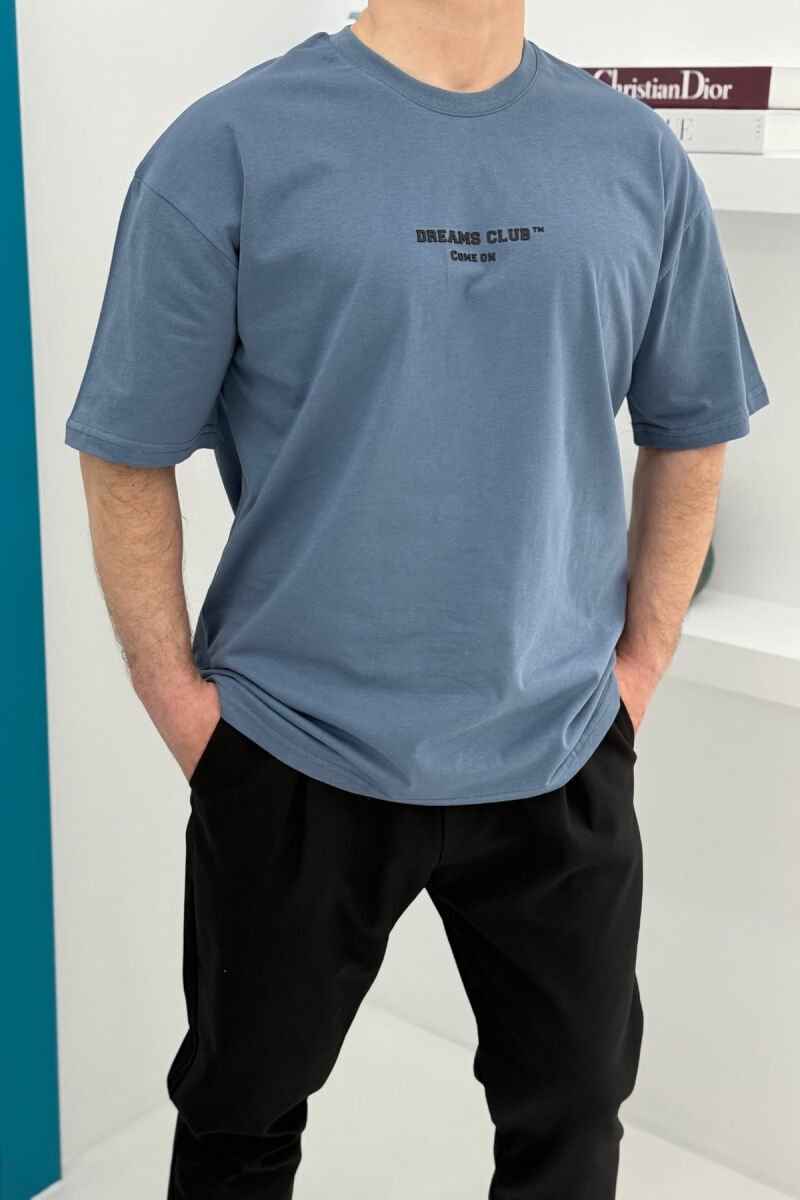 DREAMS CLUB WRITTING MEN T-SHIRT LIGHTBLUE/BZ - 3