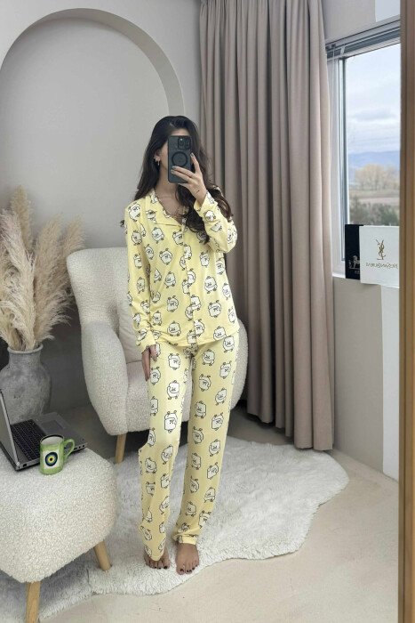 DUCK DESIGN SHIRT+TROUSERS WOMEN PYJAMAS YELLOW/E VERDHE - 1