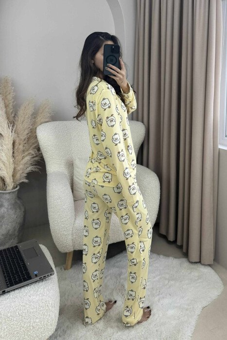 DUCK DESIGN SHIRT+TROUSERS WOMEN PYJAMAS YELLOW/E VERDHE - 2