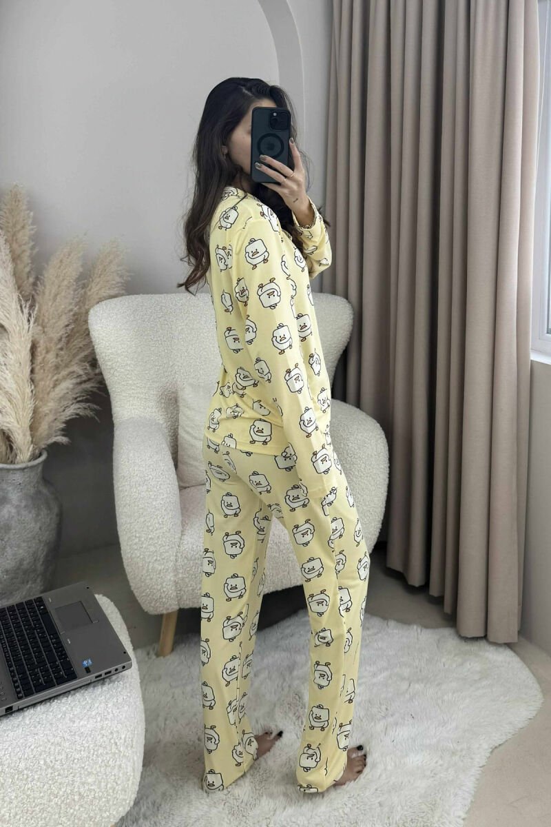 DUCK DESIGN SHIRT+TROUSERS WOMEN PYJAMAS YELLOW/E VERDHE - 2