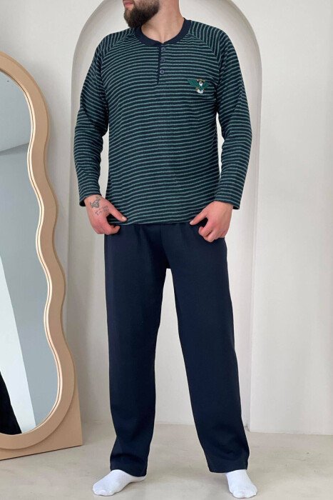 EAGLE LOGO MEN PYJAMAS BLUE-GREEN/BLU-JESHILE - KLAUDIO FASHION