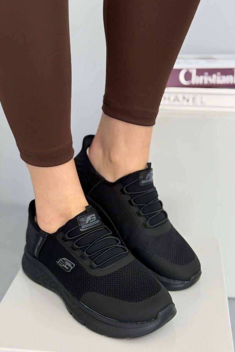 ELASTIC LACES PALTFORM WOMEN SNEAKERS BLACK/ E ZEZE - 2