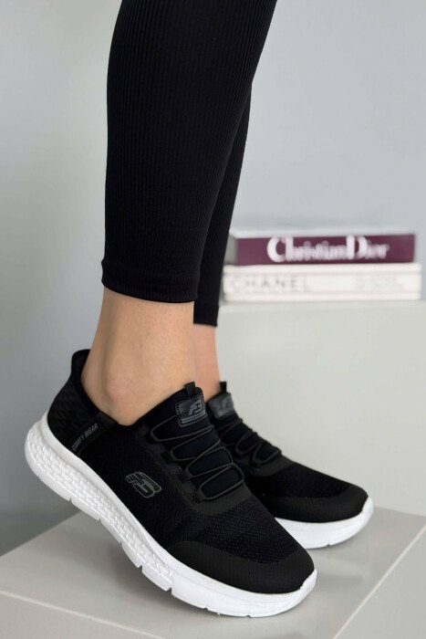 ELASTIC LACES PALTFORM WOMEN SNEAKERS BLACK-WHITE/ZEBA - 2