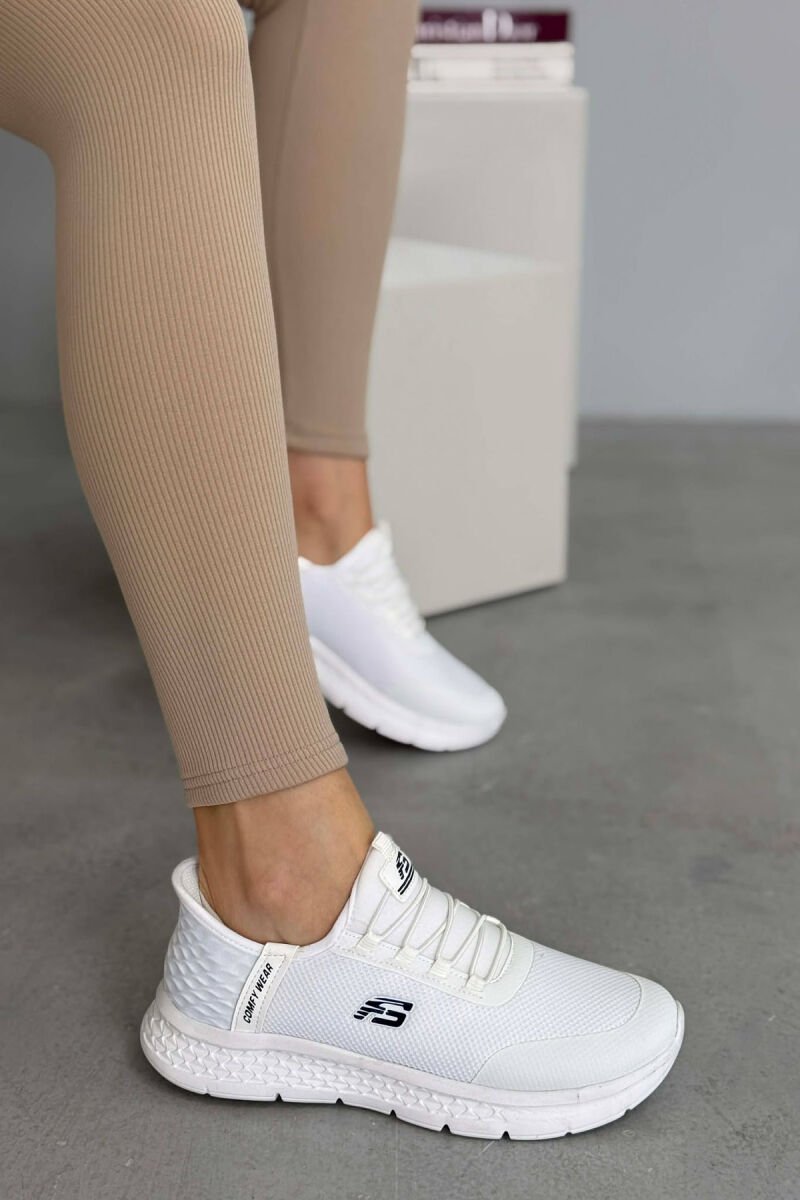 ELASTIC LACES PALTFORM WOMEN SNEAKERS WHITE-E BARDHE - 1