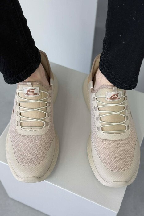 ELASTIC LACES PLATFORM MEN SNEAKERS BEIGE/BEZHE - 2