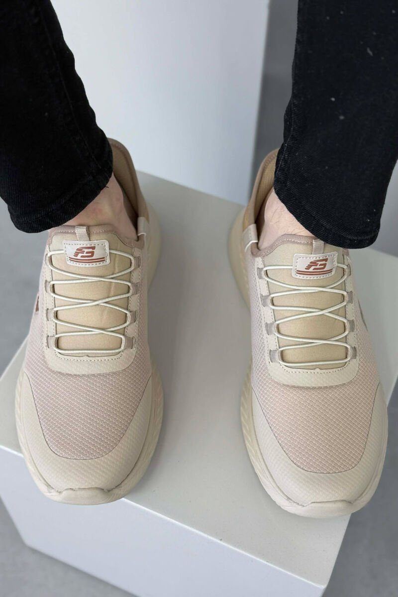 ELASTIC LACES PLATFORM MEN SNEAKERS BEIGE/BEZHE - 2