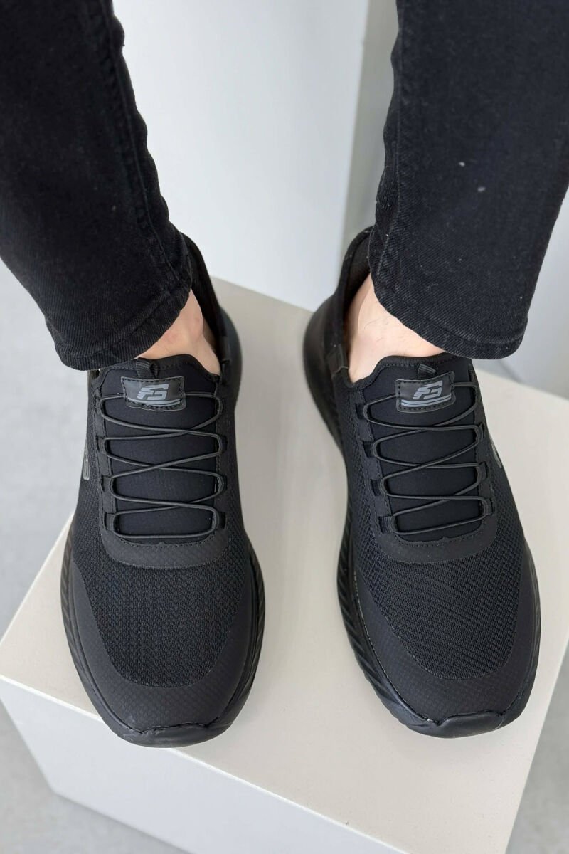 ELASTIC LACES PLATFORM MEN SNEAKERS BLACK/ E ZEZE - 2