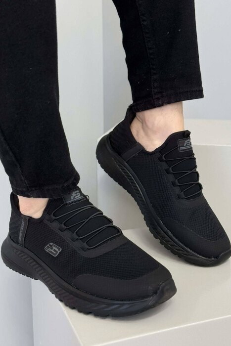 ELASTIC LACES PLATFORM MEN SNEAKERS BLACK/ E ZEZE - 3