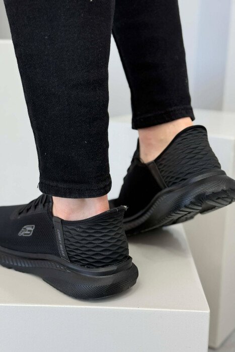 ELASTIC LACES PLATFORM MEN SNEAKERS BLACK/ E ZEZE - 4