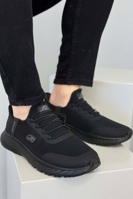 ELASTIC LACES PLATFORM MEN SNEAKERS BLACK/ E ZEZE 