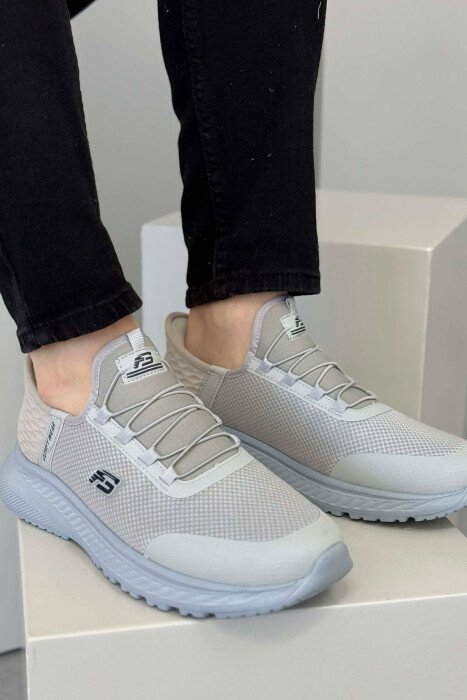 ELASTIC LACES PLATFORM MEN SNEAKERS LIGHT GREY/GZ 