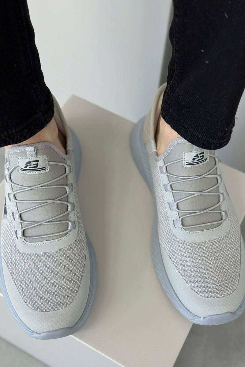 ELASTIC LACES PLATFORM MEN SNEAKERS LIGHT GREY/GZ - 2