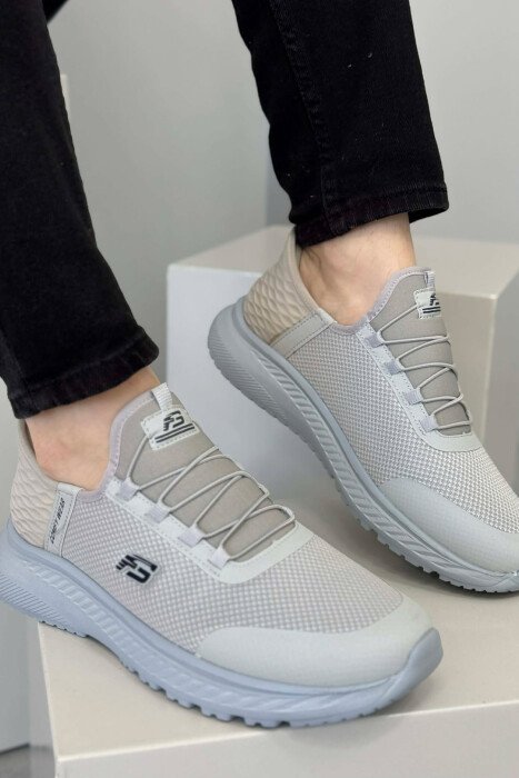 ELASTIC LACES PLATFORM MEN SNEAKERS LIGHT GREY/GZ - 3