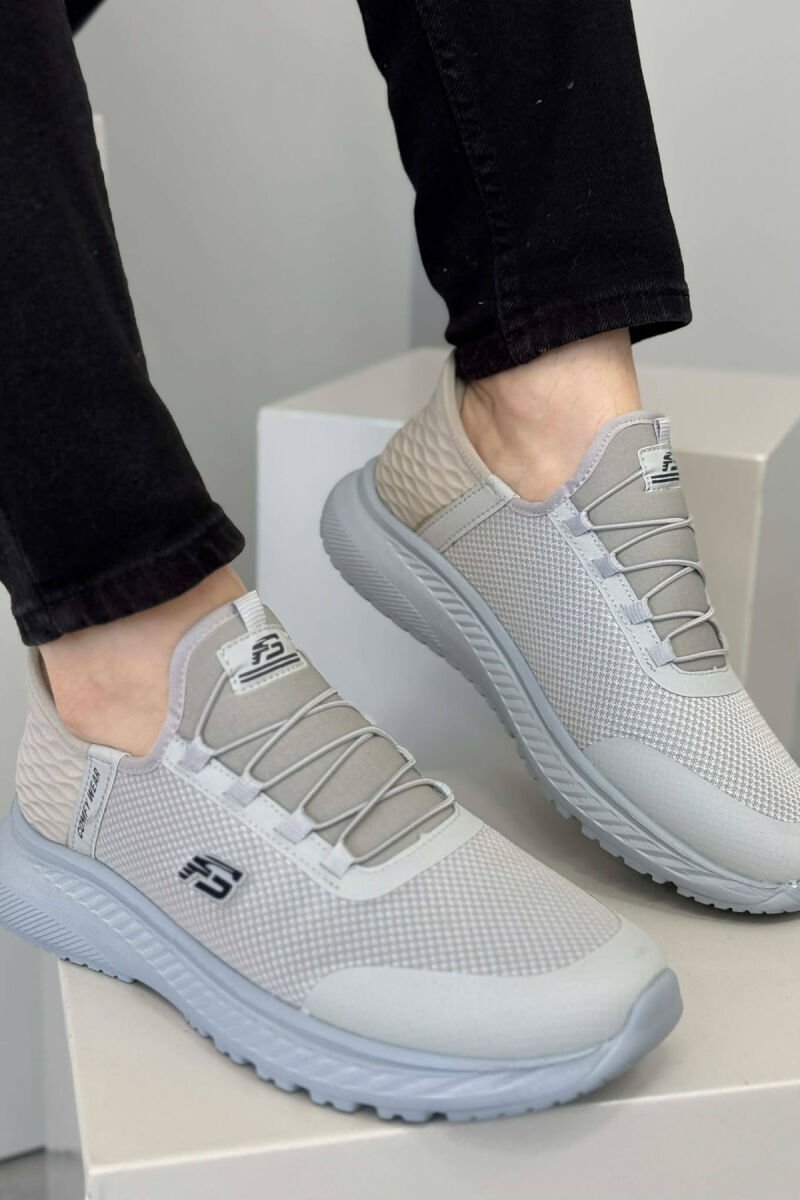 ELASTIC LACES PLATFORM MEN SNEAKERS LIGHT GREY/GZ - 3
