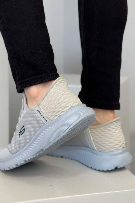 ELASTIC LACES PLATFORM MEN SNEAKERS LIGHT GREY/GZ - 4
