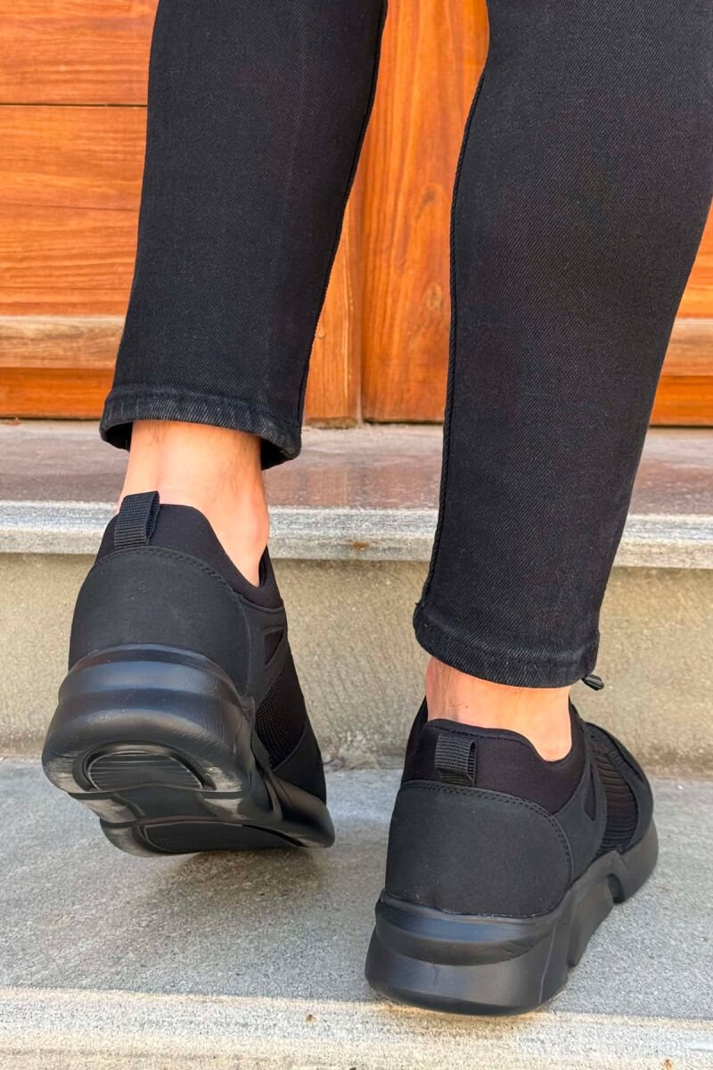 ELASTIC LACES SIMPLE EVERYDAY MEN SNEAKERS BLACK/ E ZEZE - 4