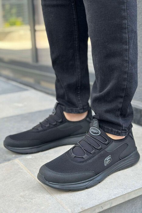 ELASTIC LACES SIMPLE MEN SNEAKERS BLACK/ E ZEZE - 2
