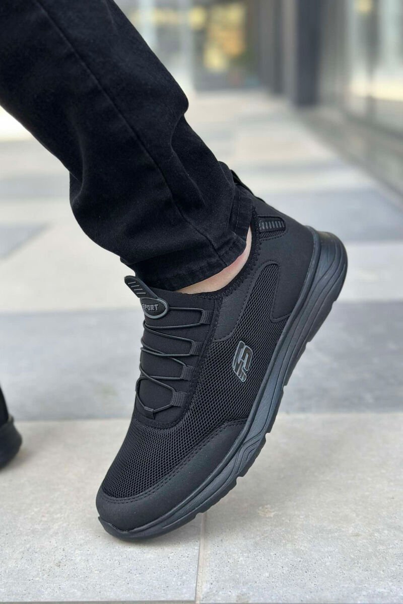 ELASTIC LACES SIMPLE MEN SNEAKERS BLACK/ E ZEZE - 3