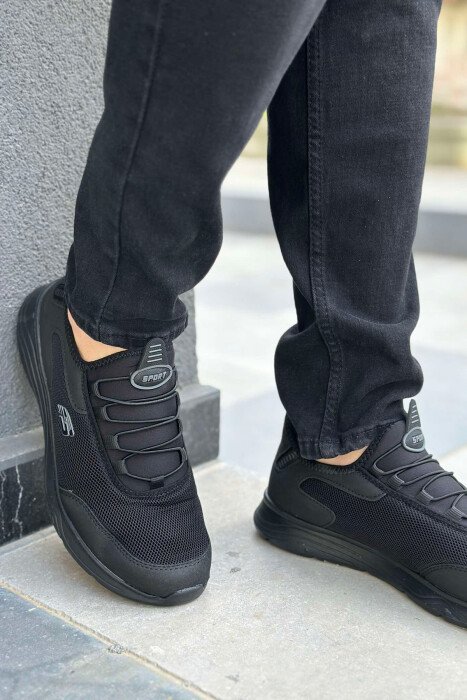 ELASTIC LACES SIMPLE MEN SNEAKERS BLACK/ E ZEZE - 4