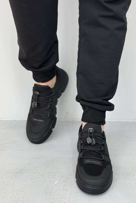 ELASTIC LACES SIMPLE MEN SNEAKERS BLACK/ E ZEZE - 2