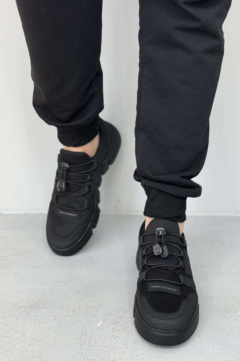 ELASTIC LACES SIMPLE MEN SNEAKERS BLACK/ E ZEZE - 2