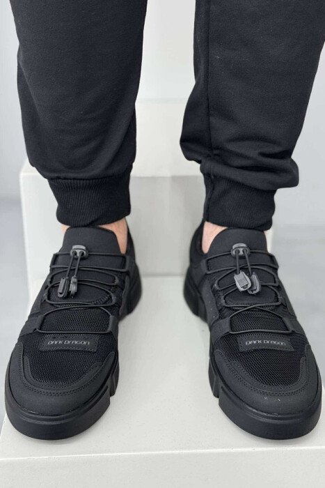 ELASTIC LACES SIMPLE MEN SNEAKERS BLACK/ E ZEZE - 3