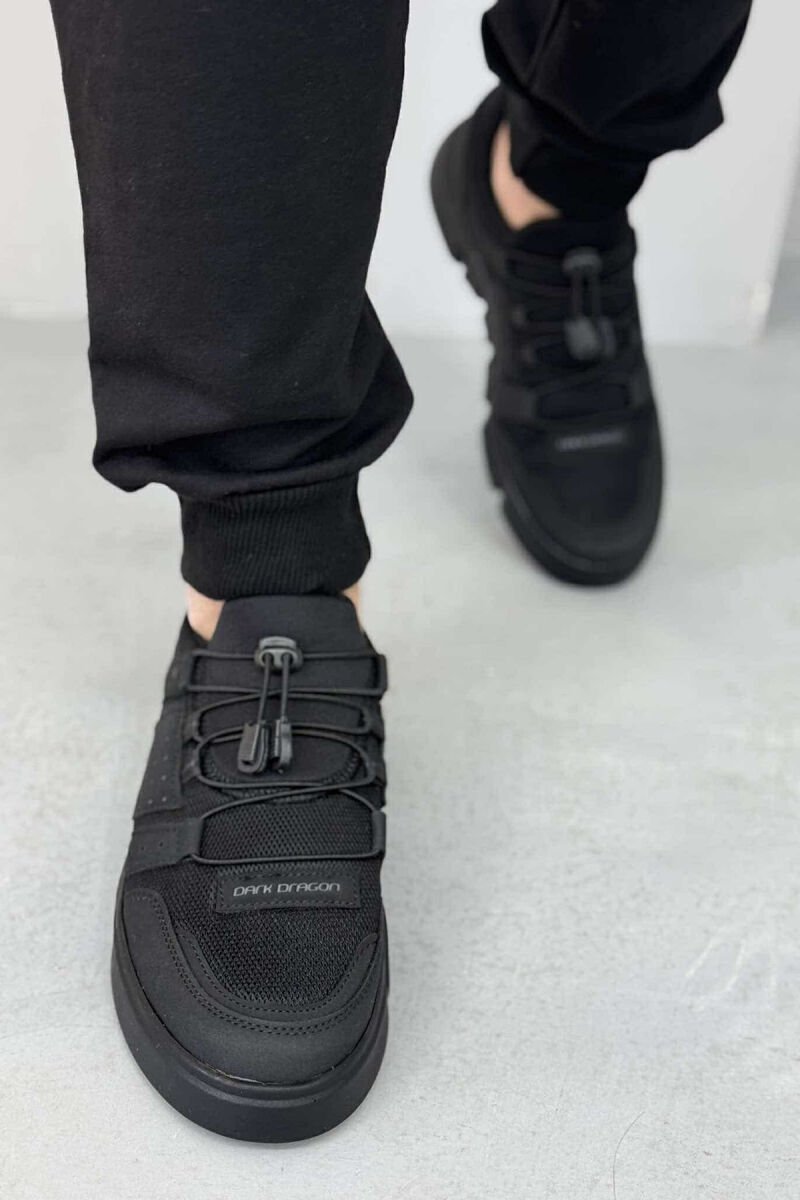 ELASTIC LACES SIMPLE MEN SNEAKERS BLACK/ E ZEZE - 4