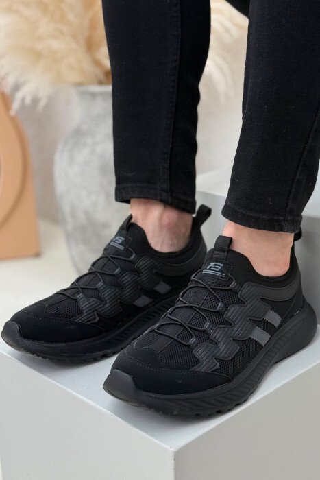 ELASTIC LACING PLATFORM MEN SNEAKERS BLACK/ E ZEZE - 2