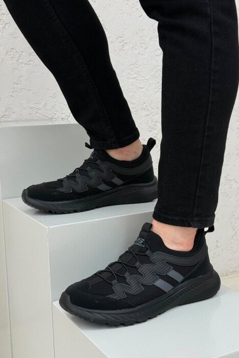 ELASTIC LACING PLATFORM MEN SNEAKERS BLACK/ E ZEZE - 3