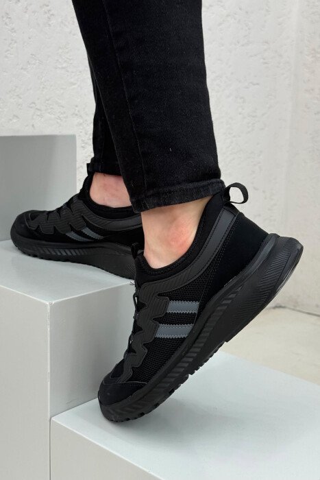ELASTIC LACING PLATFORM MEN SNEAKERS BLACK/ E ZEZE - 4