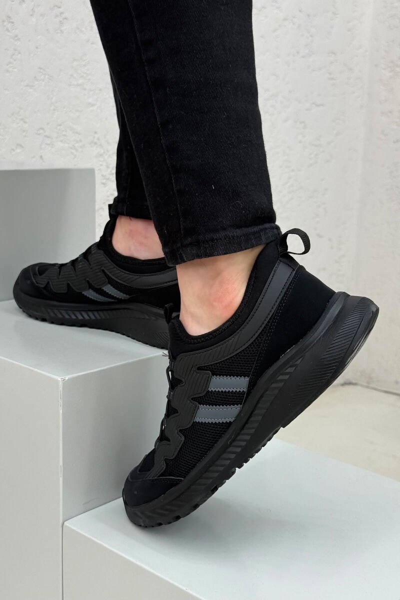 ELASTIC LACING PLATFORM MEN SNEAKERS BLACK/ E ZEZE - 4