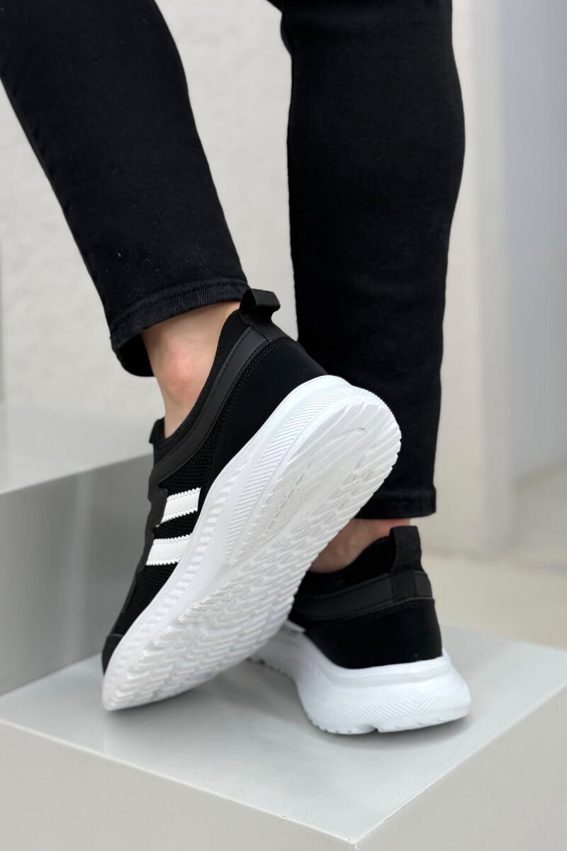 ELASTIC LACING PLATFORM MEN SNEAKERS BLACK-WHITE/ZEBA - 4