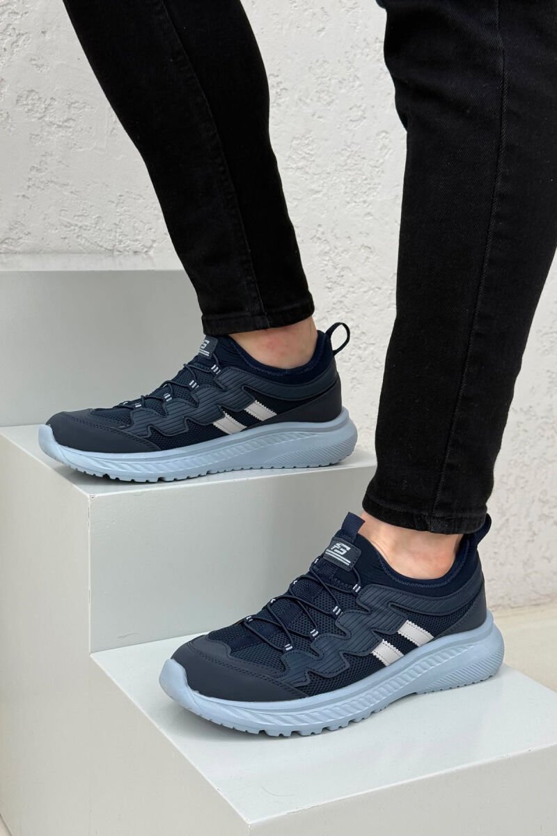 ELASTIC LACING PLATFORM MEN SNEAKERS BLUE/BLU - 2