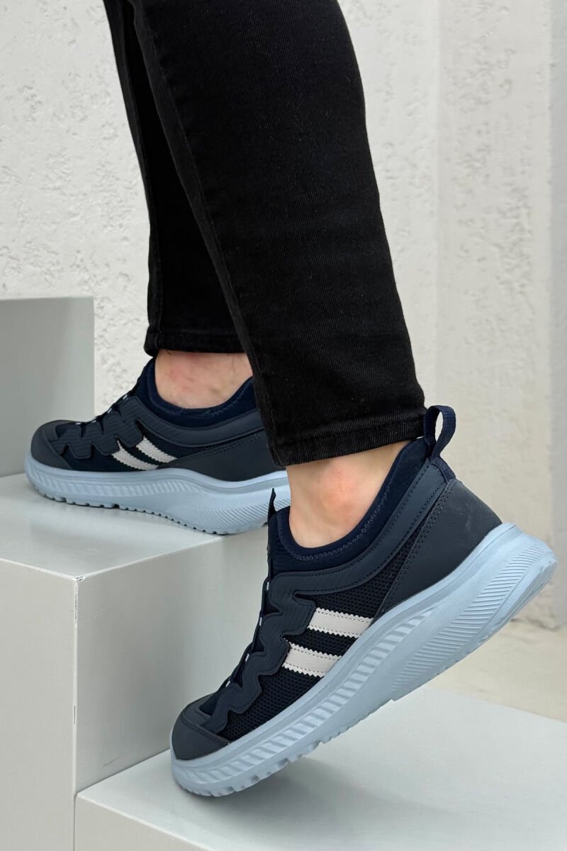 ELASTIC LACING PLATFORM MEN SNEAKERS BLUE/BLU - 3