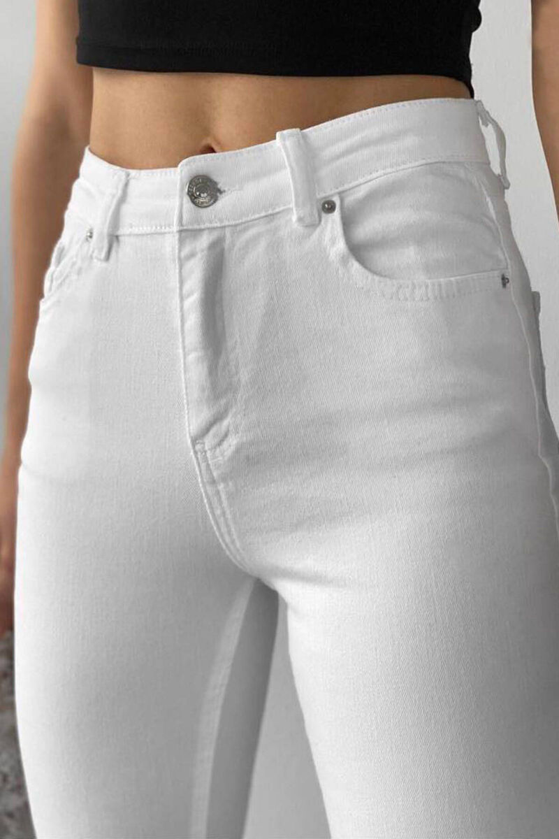ELASTIC SLIM FIT WOMEN JEANS WHITE-E BARDHE - 2