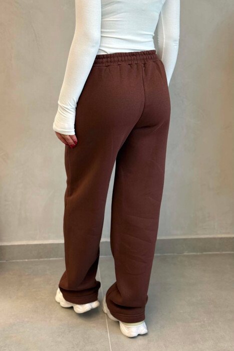 ELASTIC WAIST ALO WRITTING WOMEN TROUSERS BROWN/KAFE - 4
