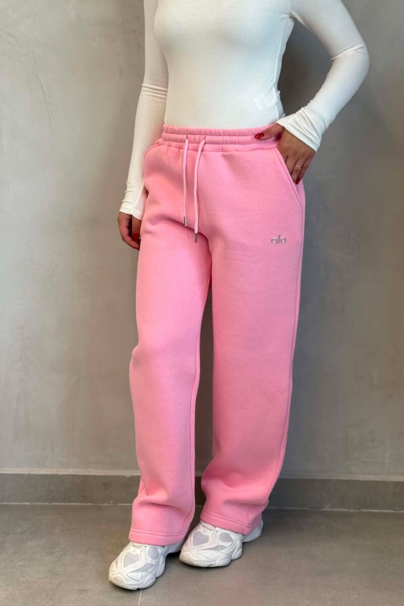 ELASTIC WAIST ALO WRITTING WOMEN TROUSERS PINK/ROZE - 5