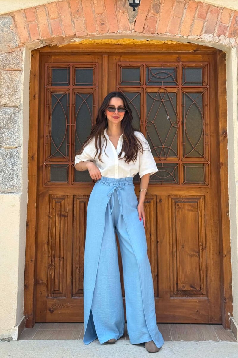 ELASTIC WAIST BALLON WOMAN TROUSERS BLUE/BLU - 1