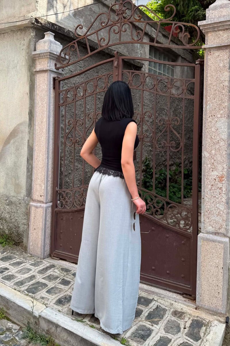 ELASTIC WAIST BALLON WOMAN TROUSERS LIGHT GREY/GZ - 4