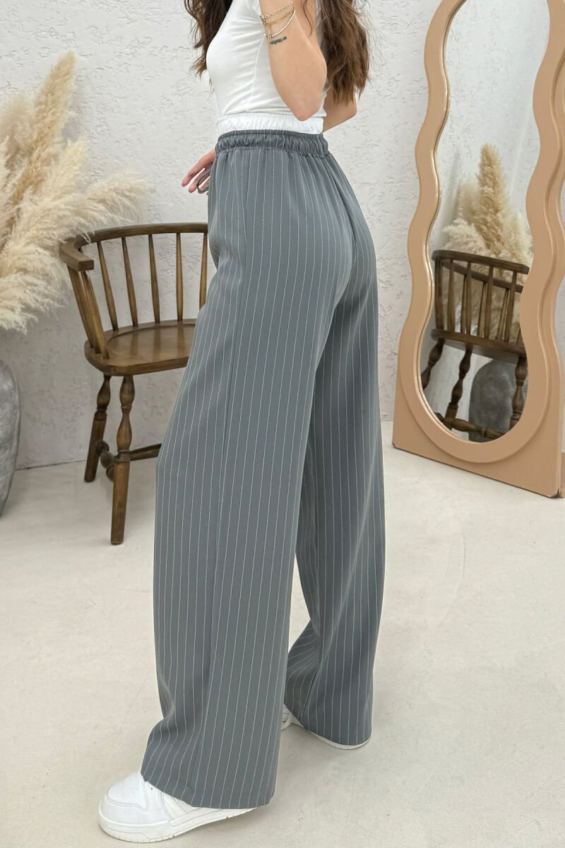 ELASTIC WAIST LINES WOMAN TROUSERS GREY/GRI - 2