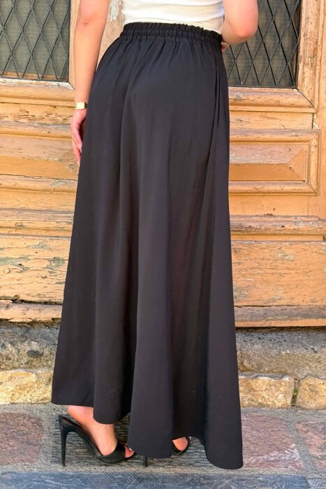 ELASTIC WAIST ONE COLOR WOMAN SKIRT BLACK/ E ZEZE - 5